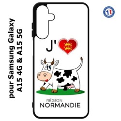 Coque pour Samsung Galaxy A15-4G & A15-5G - J'aime la Normandie - vache normande