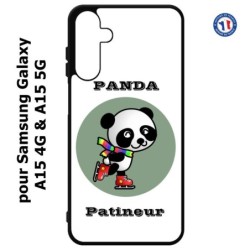 Coque pour Samsung Galaxy A15-4G & A15-5G - Panda patineur patineuse - sport patinage