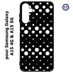 Coque pour Samsung Galaxy A15-4G & A15-5G - motif géométrique pattern N et B ronds noir sur blanc