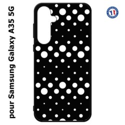 Coque pour Samsung Galaxy A35-5G - motif géométrique pattern N et B ronds noir sur blanc