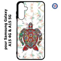 Coque pour Samsung Galaxy A15-4G & A15-5G - Tortue art floral