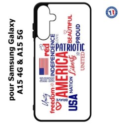 Coque pour Samsung Galaxy A15-4G & A15-5G - USA lovers - drapeau USA - patriot