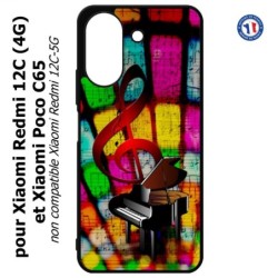 Coque pour Xiaomi Redmi 13C (4G) / Poco C65 - clé de sol piano - solfège - musique