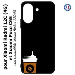 Coque pour Xiaomi Redmi 13C (4G) / Poco C65 - Coffee is always a good idea - fond noir