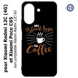 Coque pour Xiaomi Redmi 13C (4G) / Poco C65 - My Blood Type is Coffee - coque café