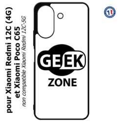 Coque pour Xiaomi Redmi 13C (4G) / Poco C65 - Logo Geek Zone noir & blanc