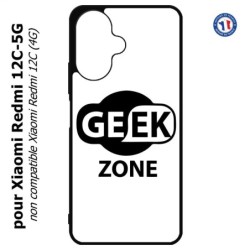 Coque pour Xiaomi Redmi 13C 5G - Logo Geek Zone noir & blanc