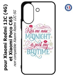 Coque pour Xiaomi Redmi 13C (4G) / Poco C65 - Kiss me now Midnight is past my Bedtime amour embrasse-moi