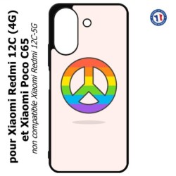 Coque pour Xiaomi Redmi 13C (4G) / Poco C65 - Peace and Love LGBT - couleur arc en ciel