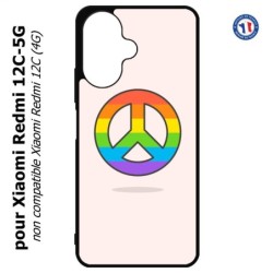 Coque pour Xiaomi Redmi 13C 5G - Peace and Love LGBT - couleur arc en ciel