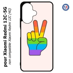 Coque pour Xiaomi Redmi 13C 5G - Rainbow Peace LGBT - couleur arc en ciel Main Victoire Paix LGBT