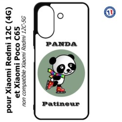 Coque pour Xiaomi Redmi 13C (4G) / Poco C65 - Panda patineur patineuse - sport patinage