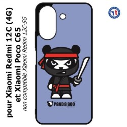 Coque pour Xiaomi Redmi 13C (4G) / Poco C65 - PANDA BOO© Ninja Boo noir - coque humour