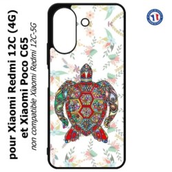 Coque pour Xiaomi Redmi 13C (4G) / Poco C65 - Tortue art floral