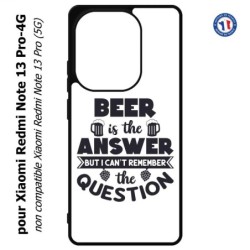 Coque pour Xiaomi Redmi Note 13 Pro-4G Beer is the answer Humour Bière