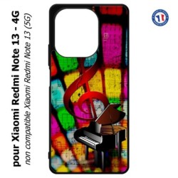 Coque pour Xiaomi Redmi Note 13-4G clé de sol piano - solfège - musique
