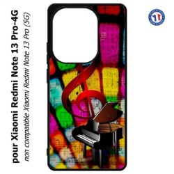 Coque pour Xiaomi Redmi Note 13 Pro-4G clé de sol piano - solfège - musique