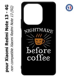Coque pour Xiaomi Redmi Note 13-4G Nightmare before Coffee - coque café