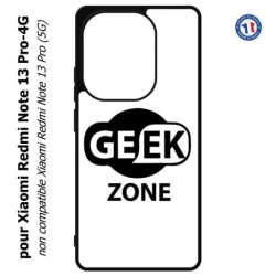 Coque pour Xiaomi Redmi Note 13 Pro-4G Logo Geek Zone noir & blanc