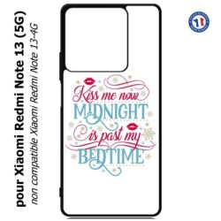 Coque pour Xiaomi Redmi Note 13 (5G) Kiss me now Midnight is past my Bedtime amour embrasse-moi