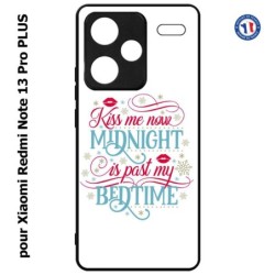 Coque pour Xiaomi Redmi Note 13 Pro PLUS Kiss me now Midnight is past my Bedtime amour embrasse-moi