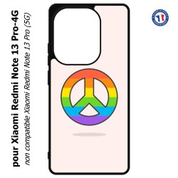Coque pour Xiaomi Redmi Note 13 Pro-4G Peace and Love LGBT - couleur arc en ciel