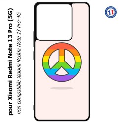 Coque pour Xiaomi Redmi Note 13 Pro (5G) Peace and Love LGBT - couleur arc en ciel