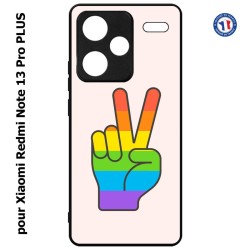 Coque pour Xiaomi Redmi Note 13 Pro PLUS Rainbow Peace LGBT - couleur arc en ciel Main Victoire Paix LGBT