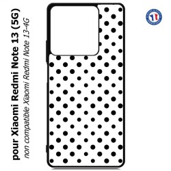 Coque pour Xiaomi Redmi Note 13 (5G) motif géométrique pattern noir et blanc - ronds noirs