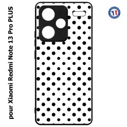 Coque pour Xiaomi Redmi Note 13 Pro PLUS motif géométrique pattern noir et blanc - ronds noirs