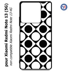 Coque pour Xiaomi Redmi Note 13 (5G) motif géométrique pattern noir et blanc - ronds et carrés