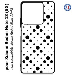 Coque pour Xiaomi Redmi Note 13 (5G) motif géométrique pattern noir et blanc - ronds noirs sur fond blanc