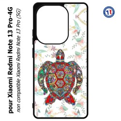 Coque pour Xiaomi Redmi Note 13 Pro-4G Tortue art floral