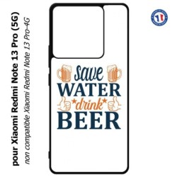 Coque pour Xiaomi Redmi Note 13 Pro (5G) Save Water Drink Beer Humour Bière