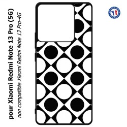Coque pour Xiaomi Poco X6 (5G) motif géométrique pattern noir et blanc - ronds et carrés