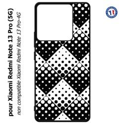 Coque pour Xiaomi Poco X6 (5G) motif géométrique pattern noir et blanc - ronds carrés noirs blancs