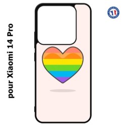 Coque pour Xiaomi 14 Pro Rainbow hearth LGBT - couleur arc en ciel Coeur LGBT