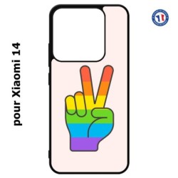 Coque pour Xiaomi 14 Rainbow Peace LGBT - couleur arc en ciel Main Victoire Paix LGBT