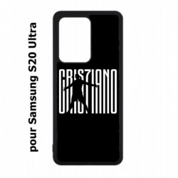 Coque noire pour Samsung Galaxy S20 Ultra Cristiano Ronaldo Juventus Turin Football grands caractères