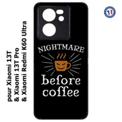 Coque pour Xiaomi 13T et 13T Pro Nightmare before Coffee - coque café