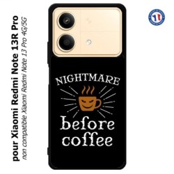 Coque pour Xiaomi Redmi Note 13R Pro Nightmare before Coffee - coque café