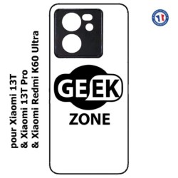 Coque pour Xiaomi 13T et 13T Pro Logo Geek Zone noir & blanc