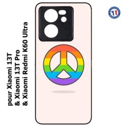 Coque pour Xiaomi Redmi K60 Ultra Peace and Love LGBT - couleur arc en ciel