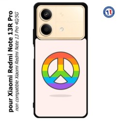 Coque pour Xiaomi Redmi Note 13R Pro Peace and Love LGBT - couleur arc en ciel