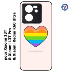 Coque pour Xiaomi 13T et 13T Pro Rainbow hearth LGBT - couleur arc en ciel Coeur LGBT
