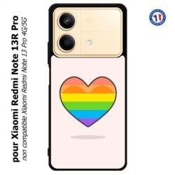 Coque pour Xiaomi Redmi Note 13R Pro Rainbow hearth LGBT - couleur arc en ciel Coeur LGBT