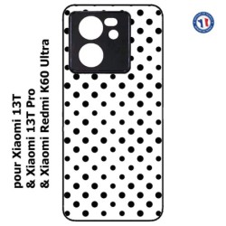 Coque pour Xiaomi 13T et 13T Pro motif géométrique pattern noir et blanc - ronds noirs