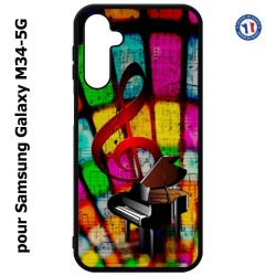 Coque pour Samsung Galaxy M34 5G clé de sol piano - solfège - musique