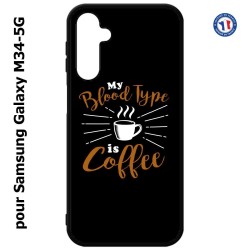 Coque pour Samsung Galaxy M34 5G My Blood Type is Coffee - coque café
