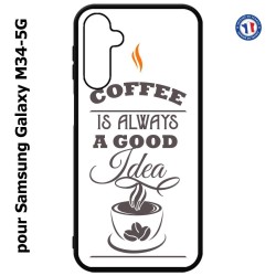 Coque pour Samsung Galaxy M34 5G Coffee is always a good idea - fond blanc